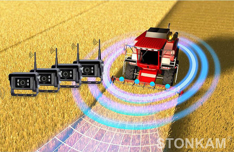 收割機(jī)四路監(jiān)控系統(tǒng)：基于無線監(jiān)控?cái)z像的農(nóng)機(jī)監(jiān)控解決方案，消除作業(yè)盲區(qū)