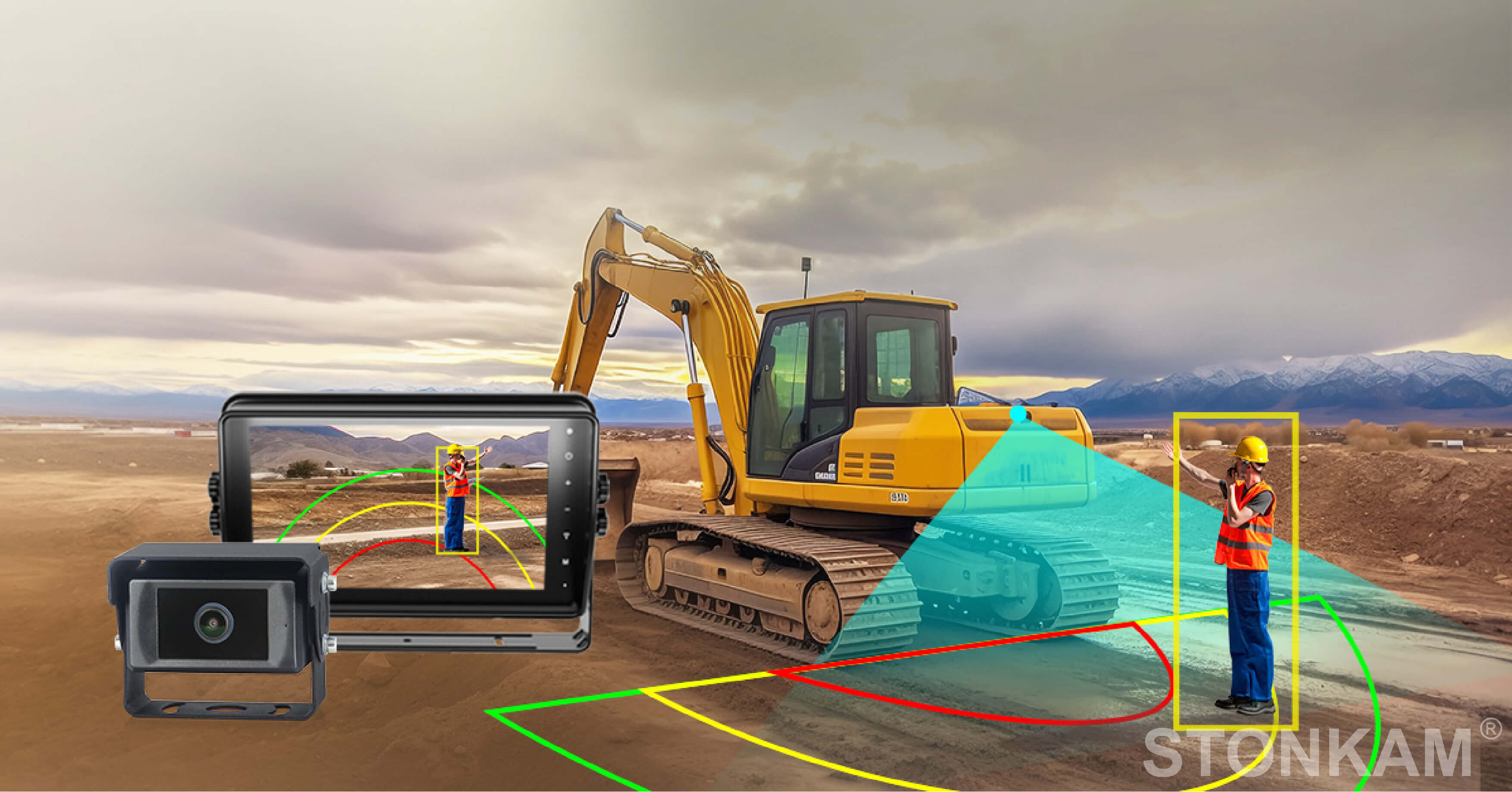 挖掘機車輛盲區(qū)監(jiān)測